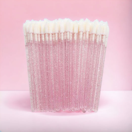 Pink glitter lipstick applicator